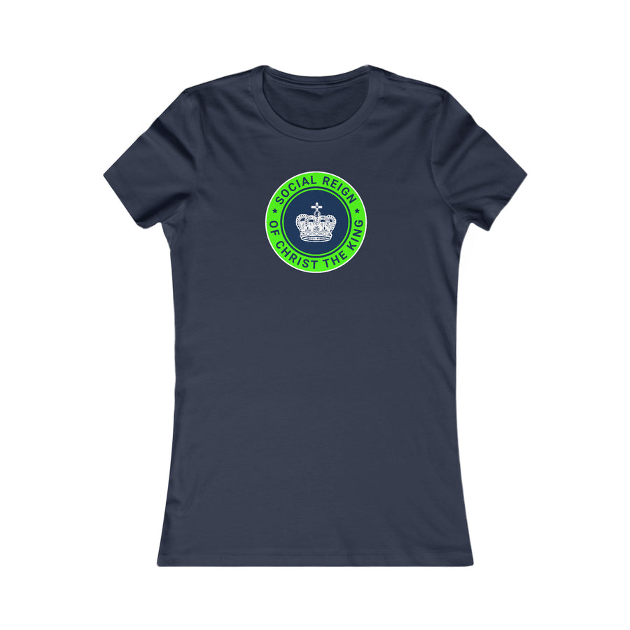 Women's navy and green Christ the King Christian Favorite Tee