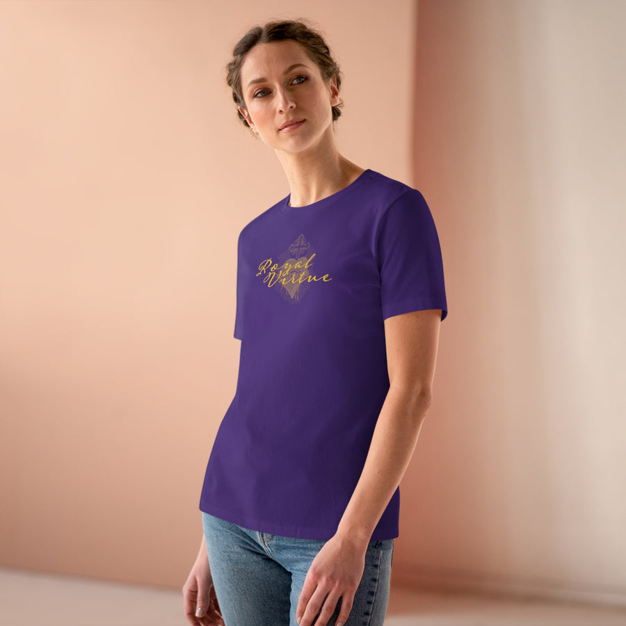 Women's Gold Royal Virtue Religious Christian T-shirt