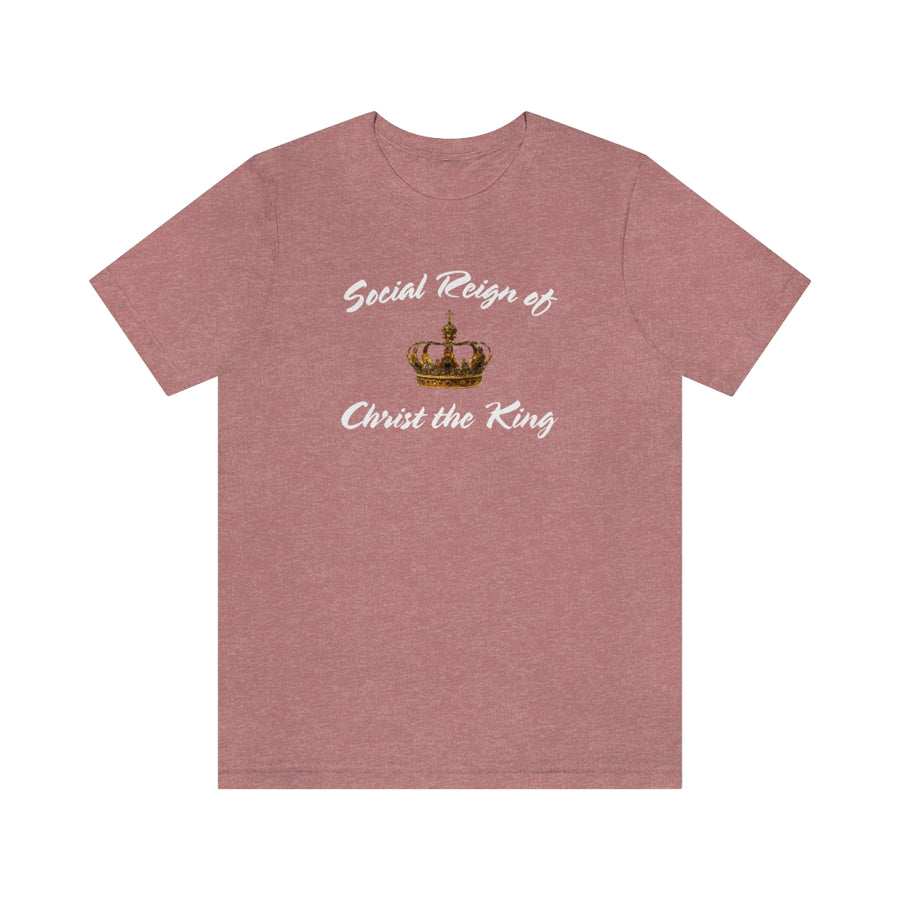 Men's Tri-Blend Social Reign of Christ the King Catholic Christian Religious T-Shirt