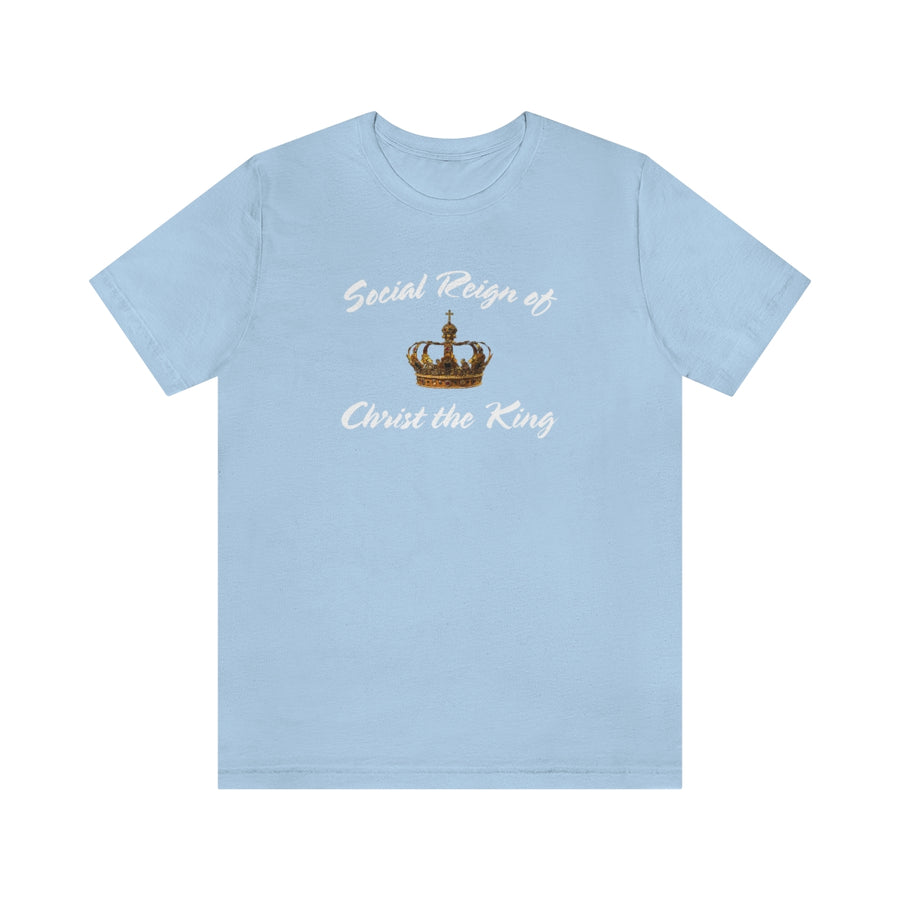 Men's Tri-Blend Social Reign of Christ the King Catholic Christian Religious T-Shirt